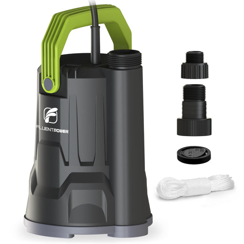 FLUENTPOWER FSP400C-2 submersible utility pump with adapters, check valve and nylon rope